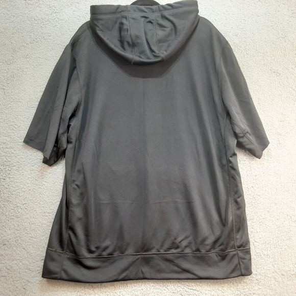 Nike Therma-Fit Hoodie Pullover XL Sleeves Cut Off  Black White Large swoosh - Picture 3 of 11